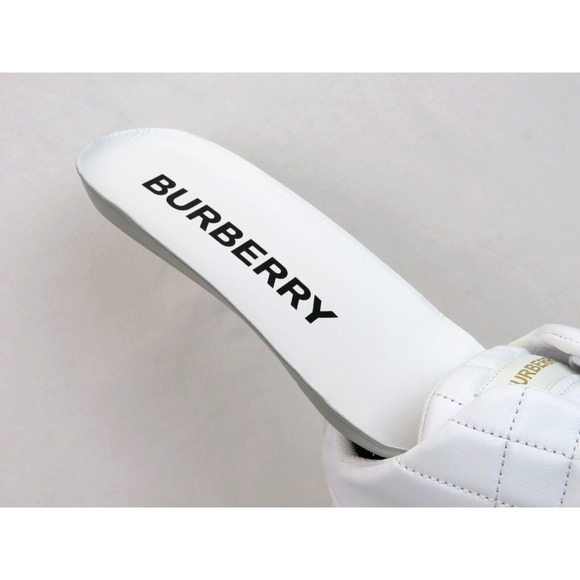 $850 BURBERRY AXBURTON WHITE CHECK QUILTED LEATHER LOGO SNEAKERS 9 US 42 ITALY - Picture 12 of 15